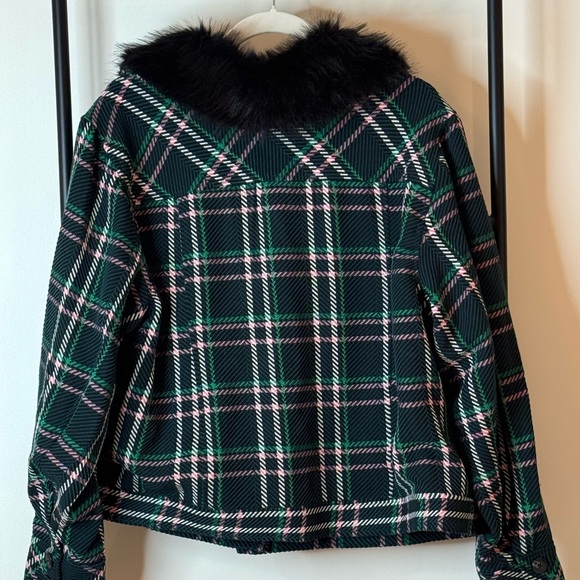 Maeve for Anthropologie Plaid Jacket with Faux Fur Collar - Picture 5 of 11